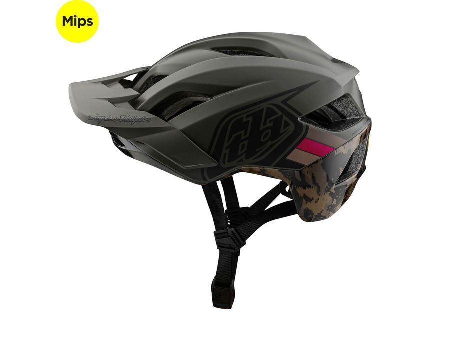 Helma Troy Lee Designs FLOWLINE SE MIPS BADGE TARMAC / OAK 2024