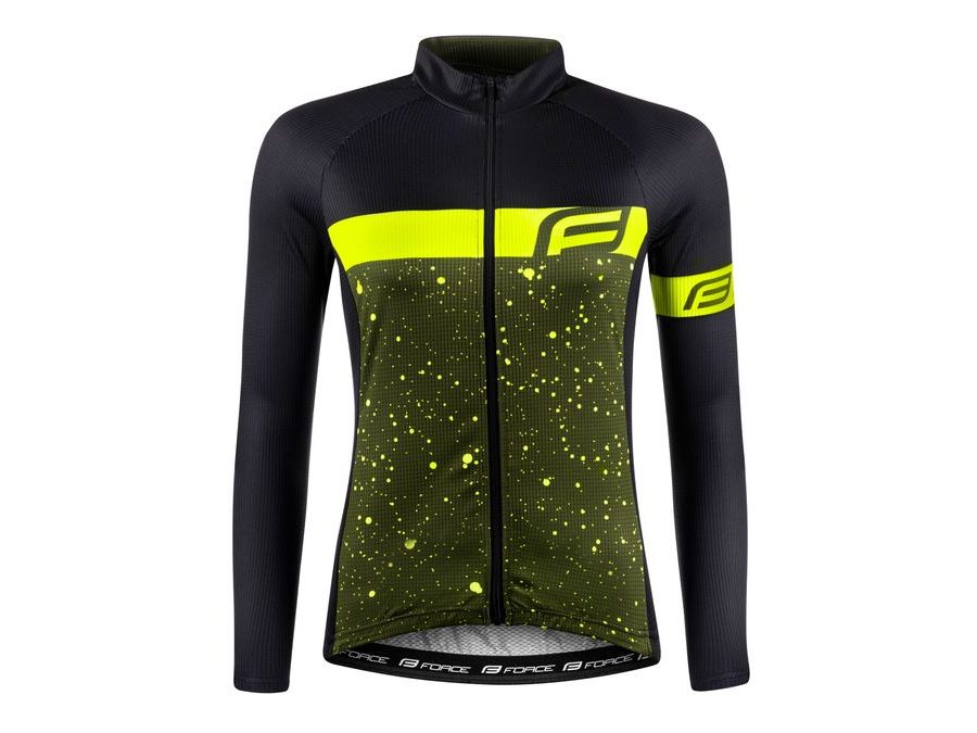 Dámský dres s dlouhým rukávem FORCE SPRAY LADY, army-fluo