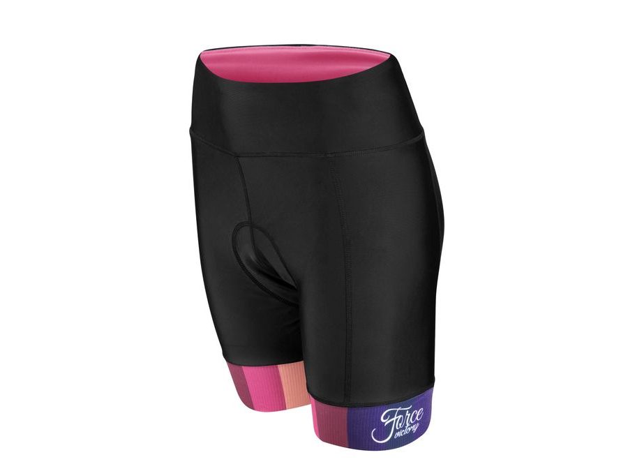 Dámské kraťasy do pasu s vložkou FORCE VICTORY LADY, černo-růžové