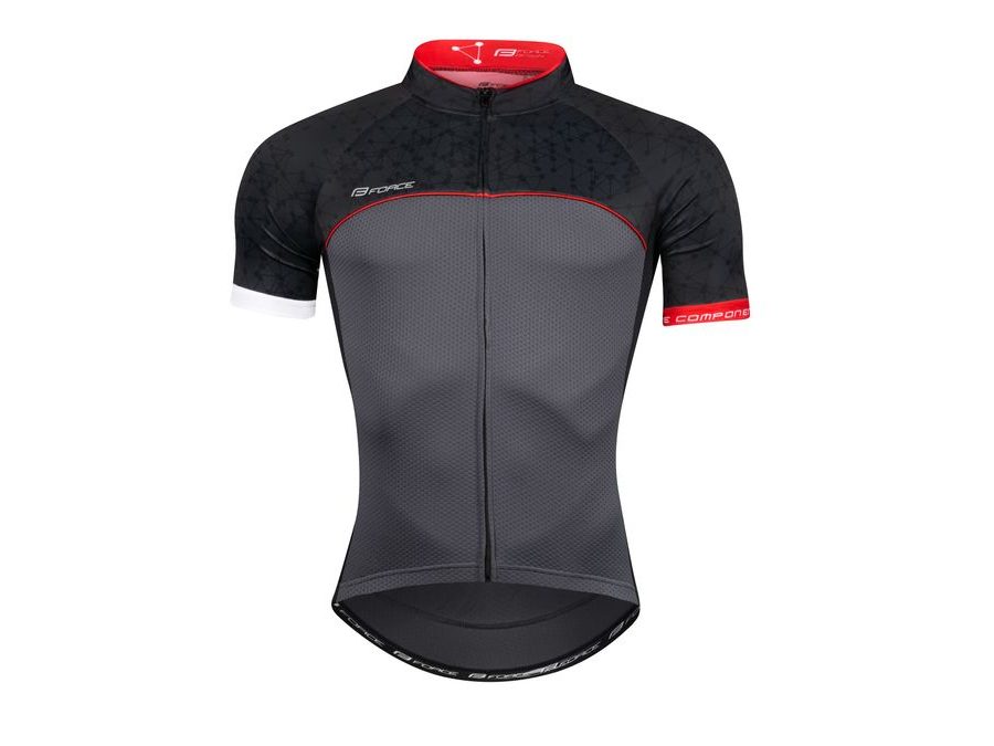 Pánský dres s krátkým rukávem Force Finisher, šedo-červený