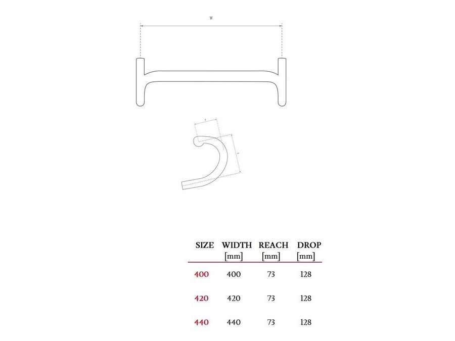 Řídítka WILIER BARRA SL - 440 mm