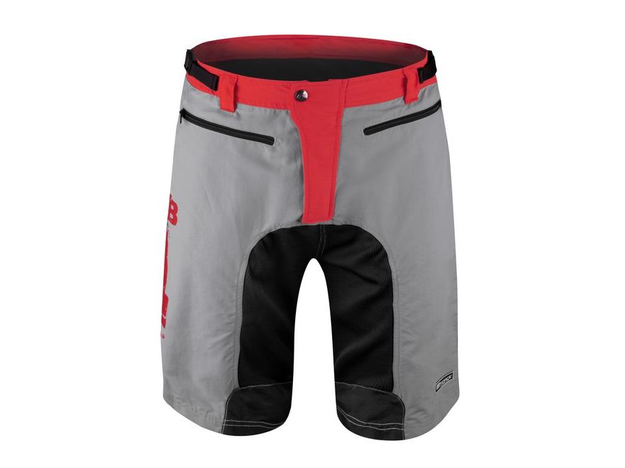 Pánské kraťasy do pasu s odnímatelnou vložkou FORCE MTB-11, světle šedé