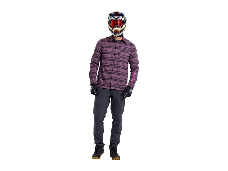 Pánská košile Troy Lee Designs GRIND FLANNE DEEP PURPLEL PLAID