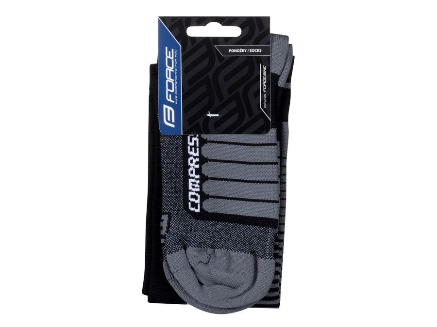 Kompresní ponožky FORCE COMPRESS, černo-šedé