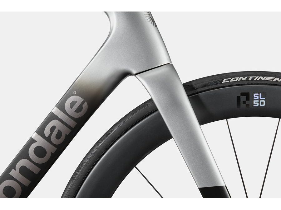 Silniční kolo CANNONDALE SUPER SIX EVO Hi-MOD 1, mercury-raw carbon-brushed chrome-smoke black