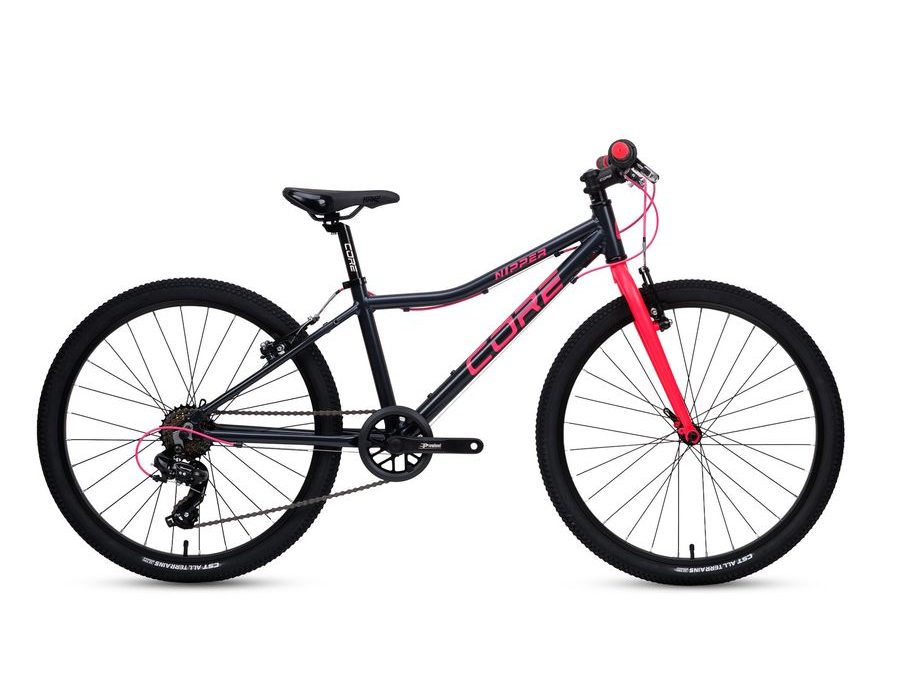 Dětské kolo Core Nipper 24", jednopřevodník, černý mat s růžovou,