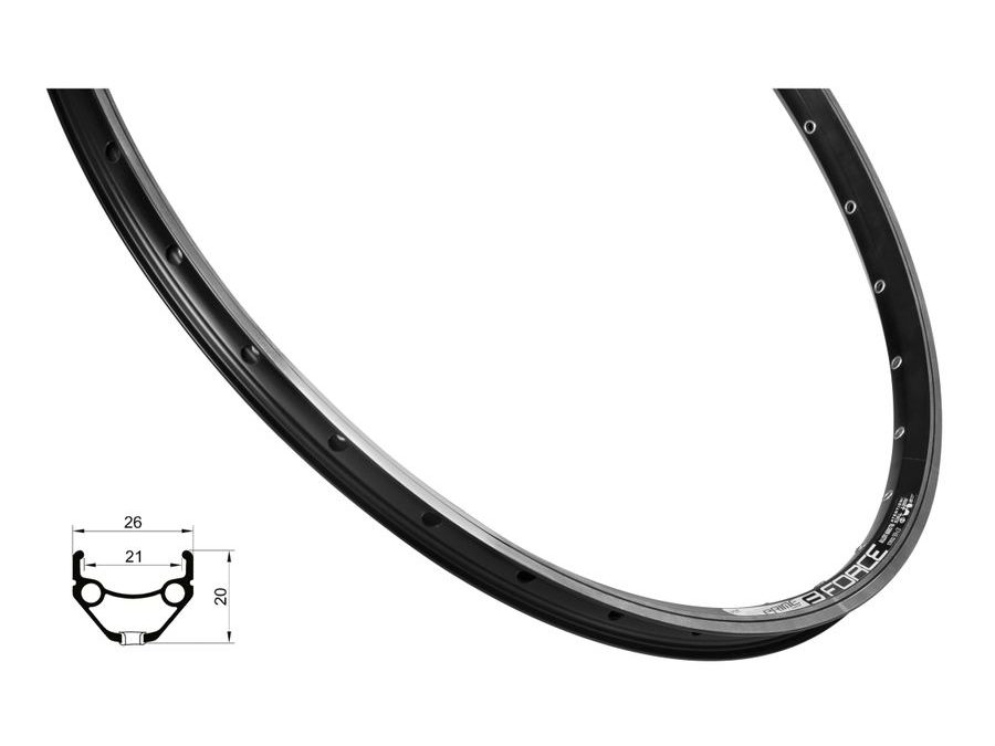 ráfek FORCE PRIME 559x21, 36děr, černý