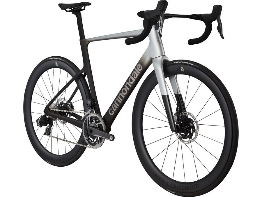 Silniční kolo CANNONDALE SUPER SIX EVO Hi-MOD 1, mercury-raw carbon-brushed chrome-smoke black