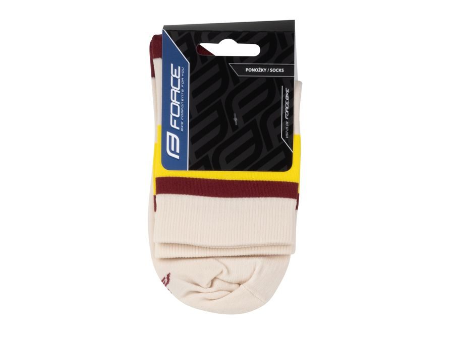 Krátké ponožky FORCE STRIPE, krém-žluté