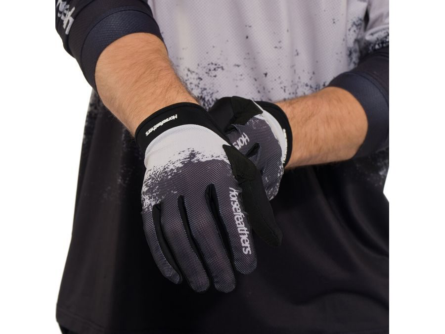 Letní dlouhoprsté rukavice HORSEFEATHERS Digger, black-silver birch