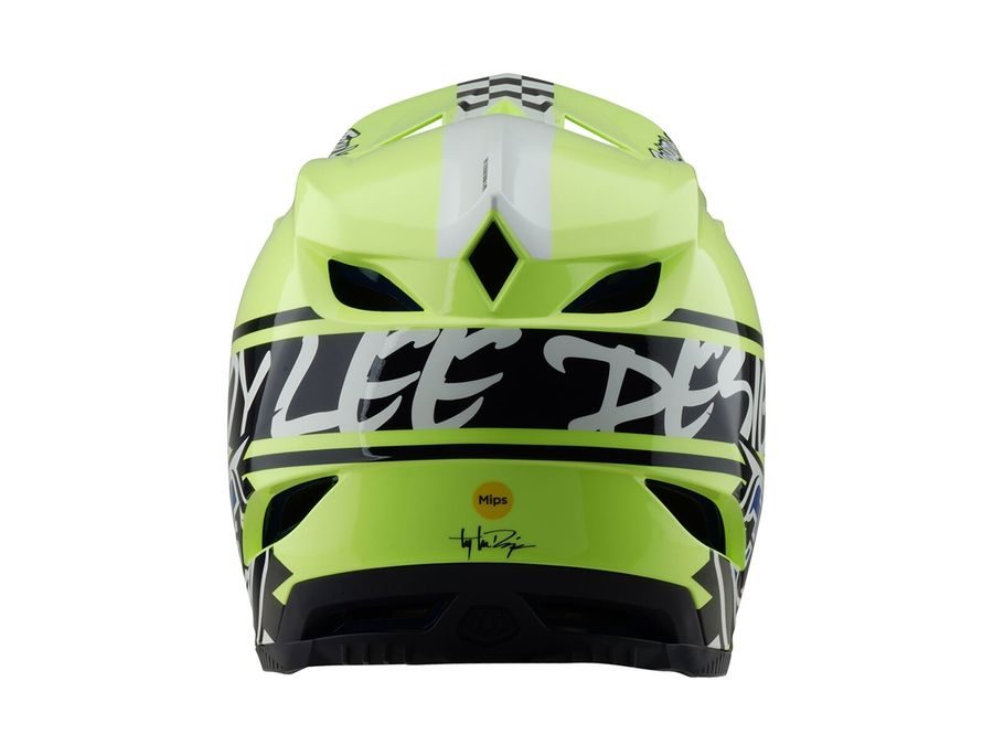 Integrální helma Troy Lee Designs D4 POLYACRYLITE FIFTY-50 NAVY / GLO YELLOW 2025