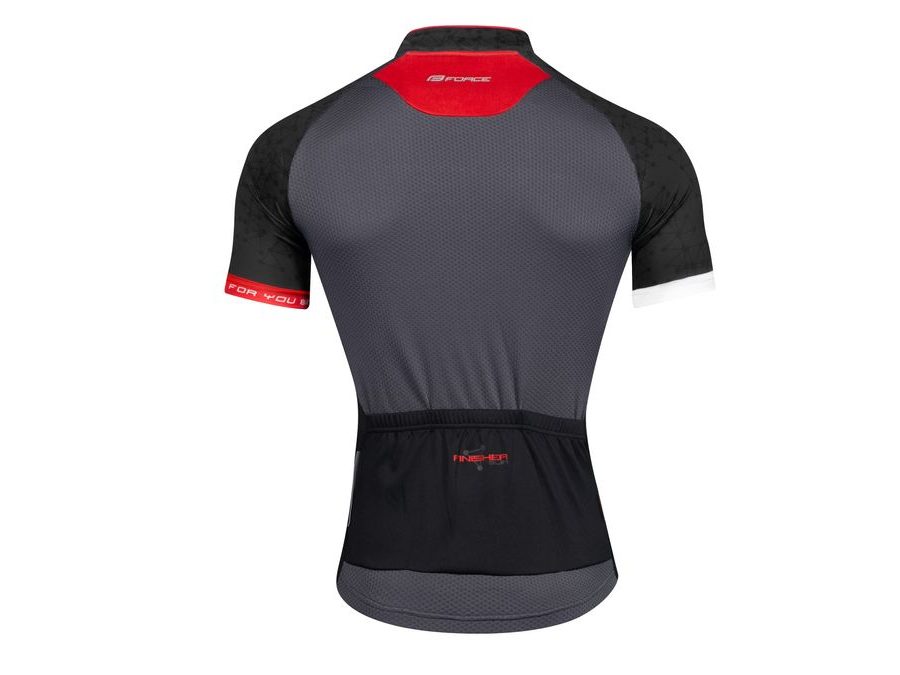 Pánský dres s krátkým rukávem Force Finisher, šedo-červený