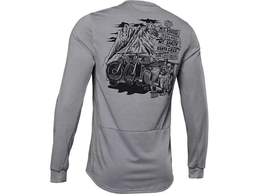 Pánský dres s dlouhým rukávem FOX Ranger Ls Dr Jersey, šedý