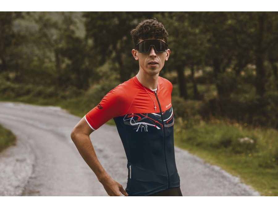 Pánský dres s krátkým rukávem FORCE ART, tmavě modrý-červený