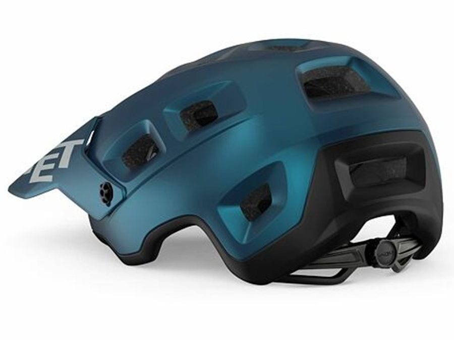 Helma MET TERRANOVA teal modrá černá metalická matná