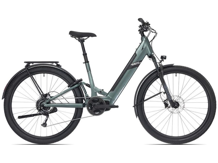 Dámské celoodpružené trekingové elektrokolo ROCK MACHINE Crossride e450 FS Touring, Gloss Grey-Black