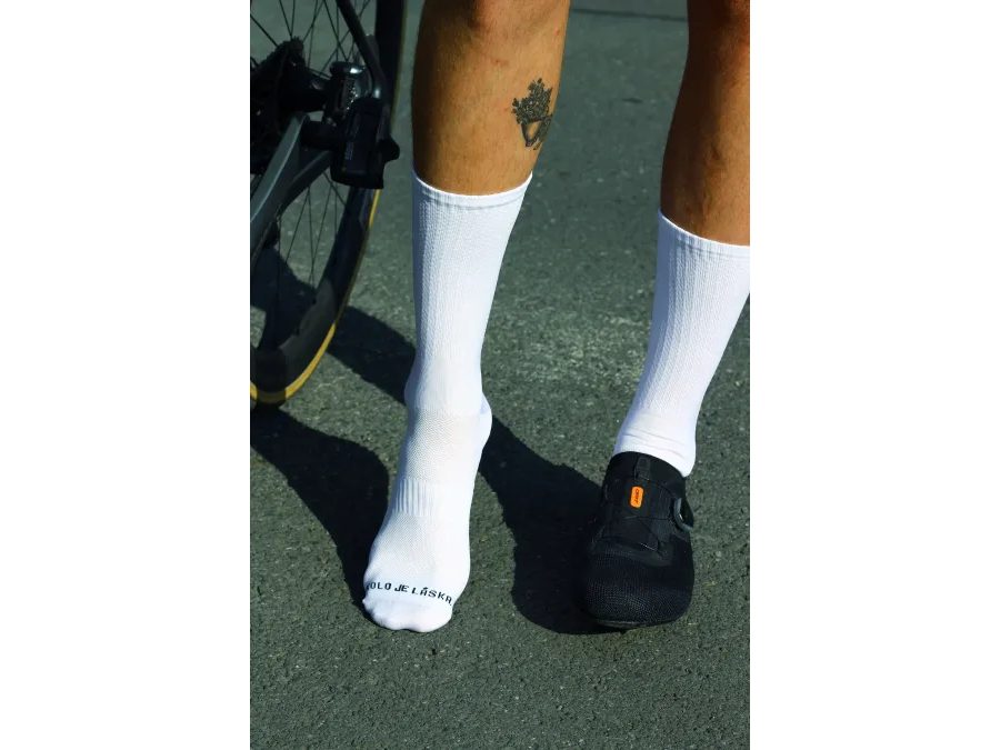 Ponožky na kolo Kolo je Láska Moje kolo je lepší, bílá
