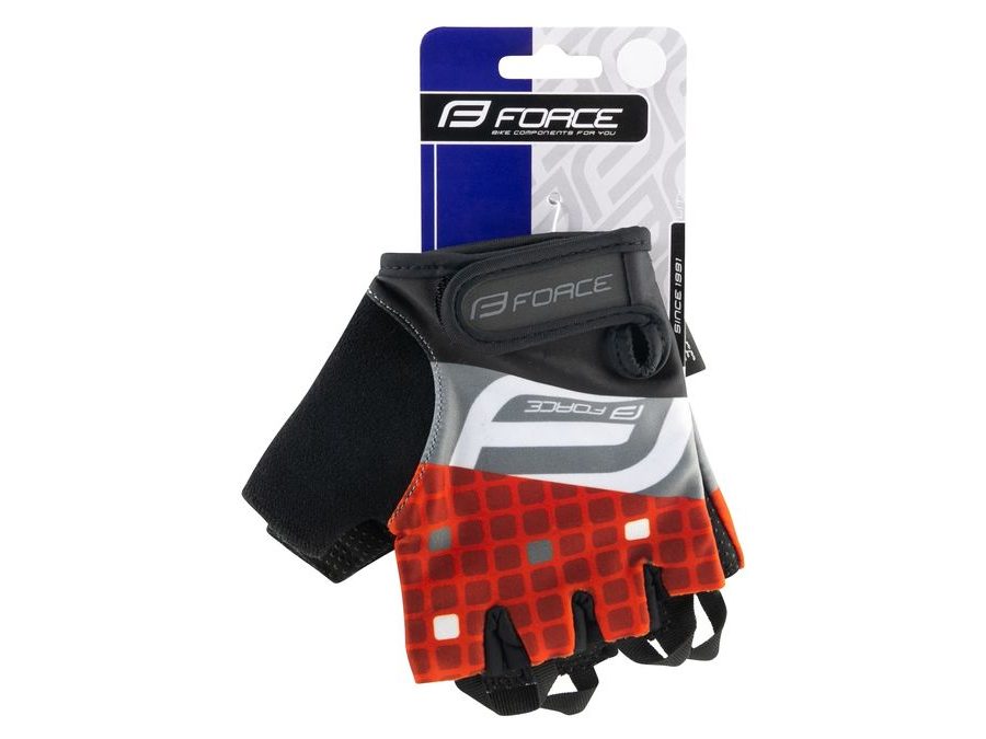 Letní krátkoprsté rukavice FORCE SQUARE, červené