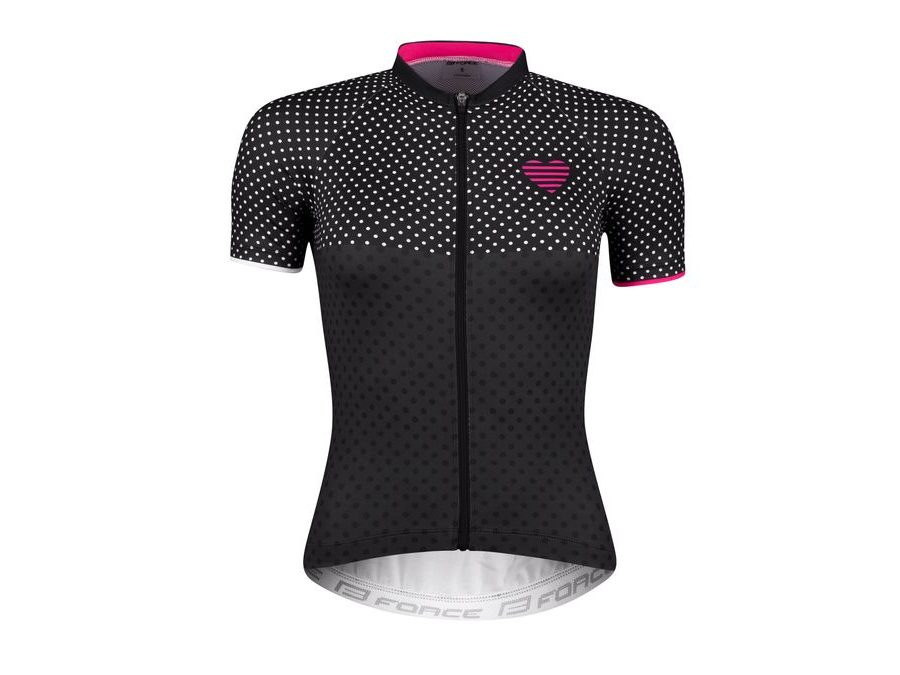 Dámský dres s krátkým rukávem FORCE POINTS LADY, černo-růžový