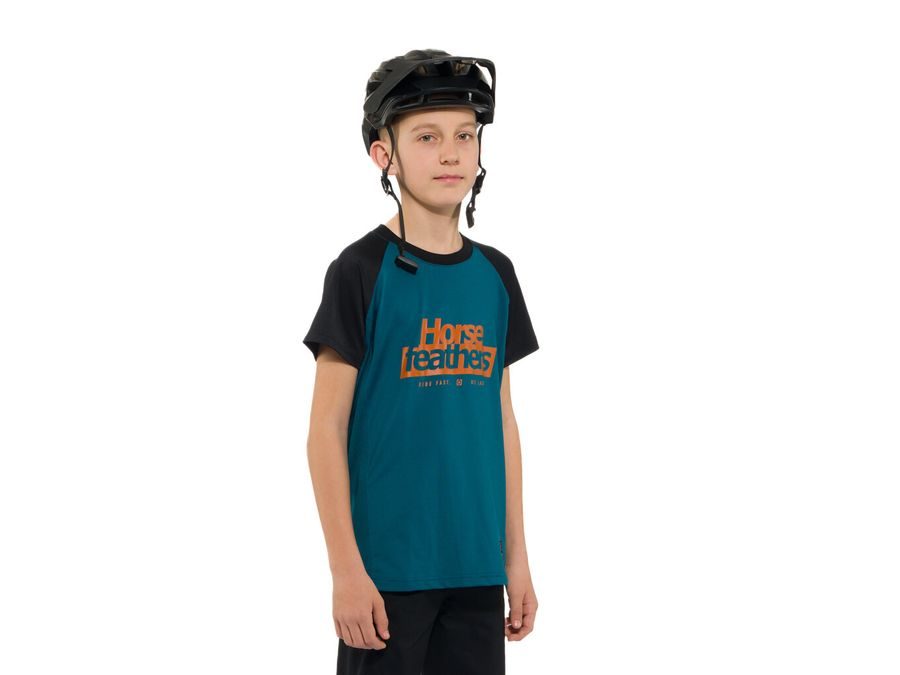 Dětský dres s krátkým rukávem HORSEFEATHERS Spike, petrol-black