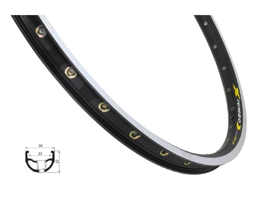 Ráfek REMERX JUMBO 559x23 32děr, černý, GBS+2nýt