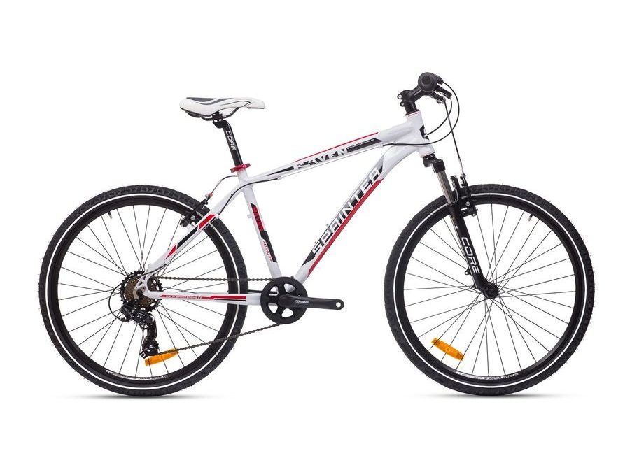 Horské kolo Sprinter Raven 26" bílý, 1x7s, s odpruženou vidlicí