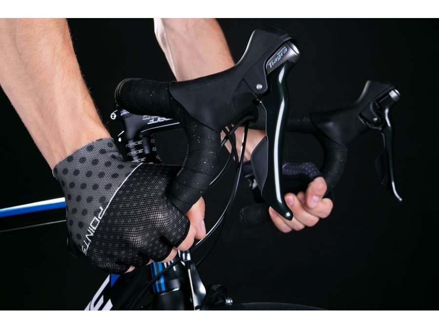 Letní krátkoprsté rukavice FORCE POINTS bez zapínání, černo-šedé