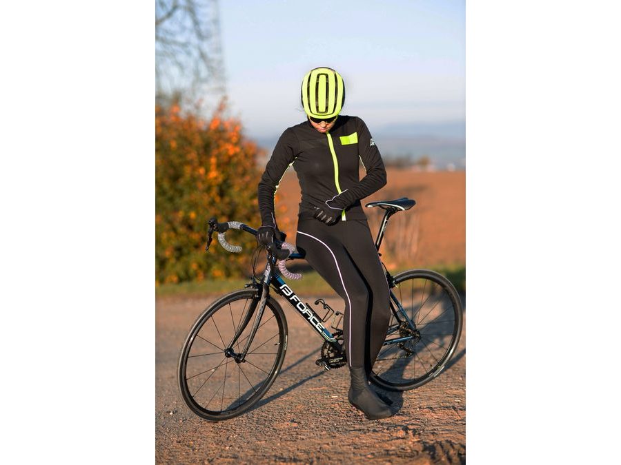 Dámské kalhoty se šráky bez vložky FORCE REFLEX LINE LADY, černo-růžové