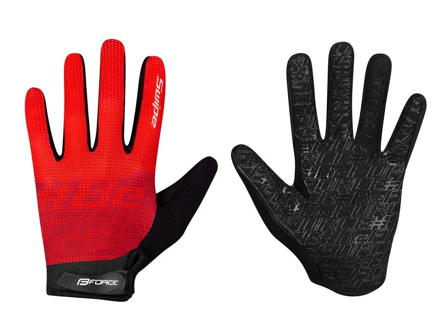 Letní dluohoprsté rukavice FORCE MTB SWIPE, červené