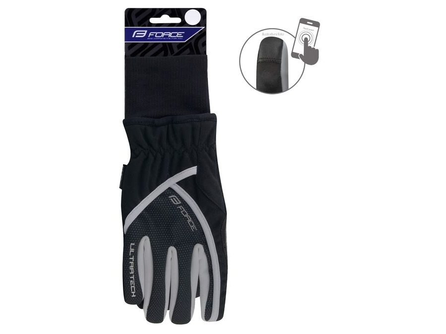 Podzimní/zimní rukavice FORCE ULTRA TECH, černé
