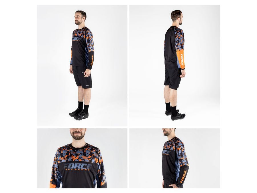 Dres s dlouhým rukávem FORCE RECKLESS, černo-oranžový