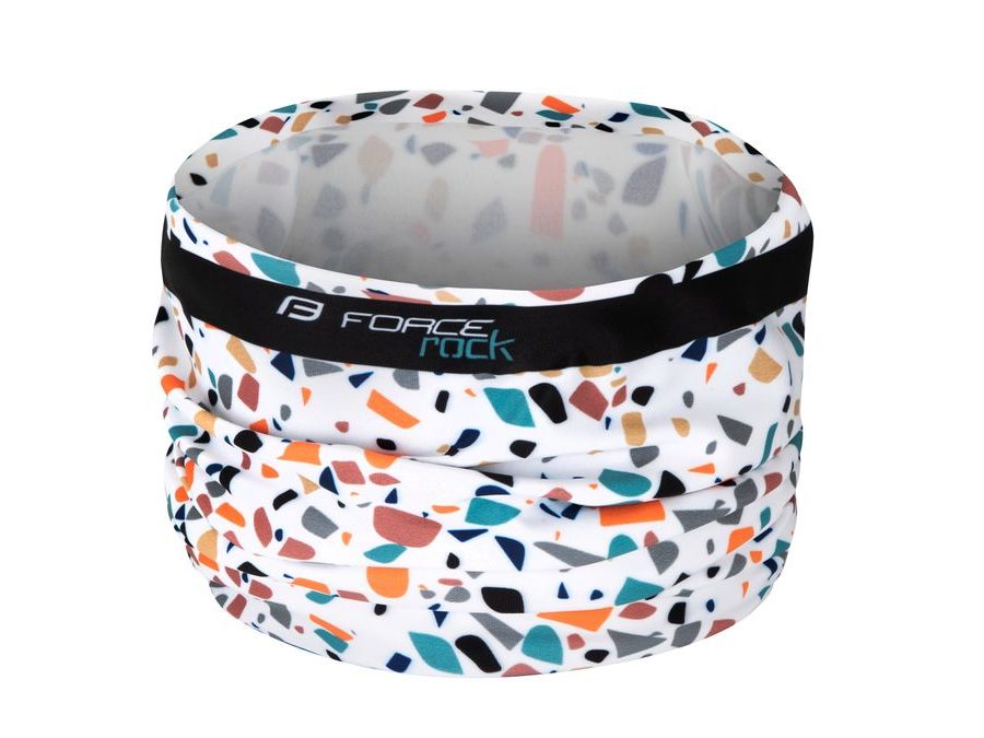 Šátek FORCE ROCK jaro/podzim, UNI, bílý