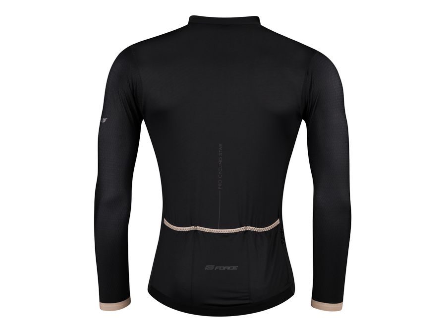 Pánský dres s dlouhým rukávem FORCE GOLD, černý