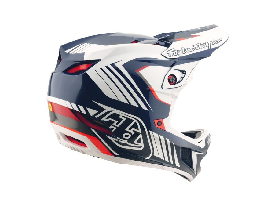 Integrální helma Troy Lee Designs D4 POLYACRYLITE QUALIFIER BLUE / WHITE 2025