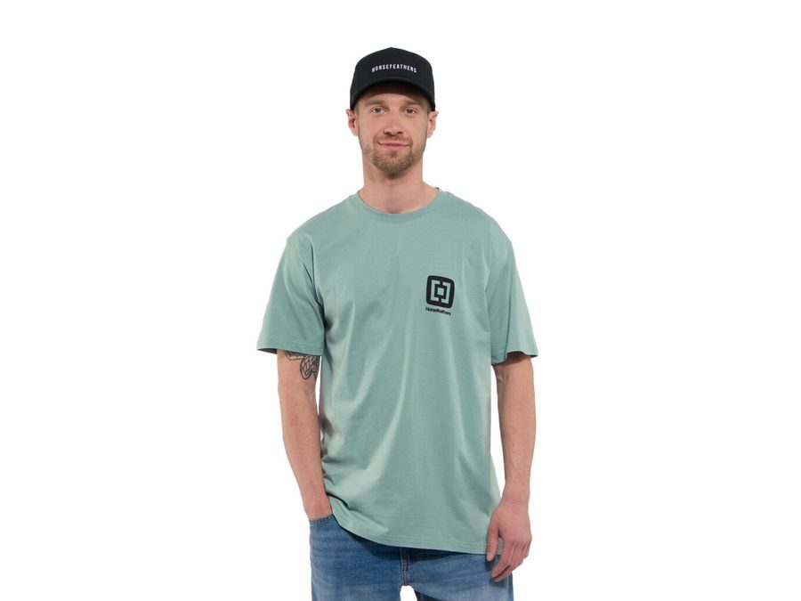 Pánské tričko s krátkým rukávem HORSEFEATHERS Mini Logo, blue haze
