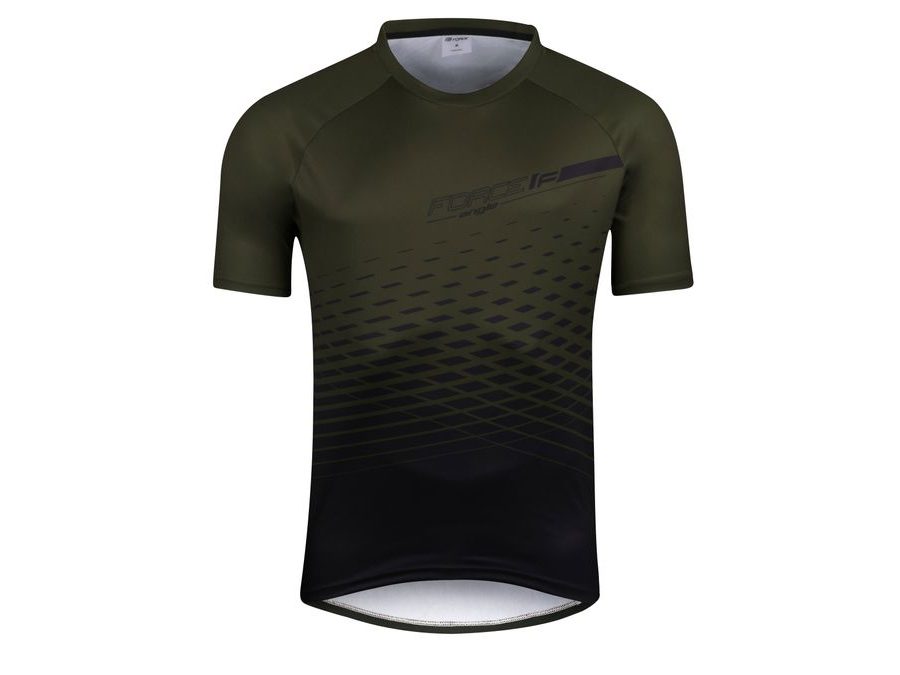 Pánský dres s krátkým rukávem FORCE MTB ANGLE, army