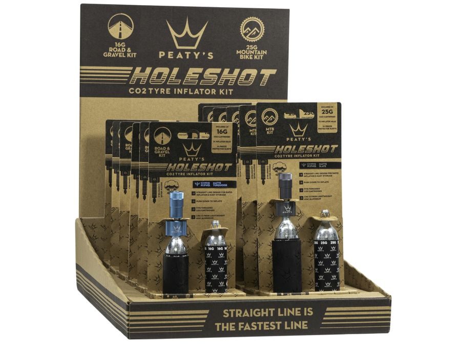 Box pumpiček a bombiček CO2 PEATY'S HOLESHOT CO2 PUMPA + BOMBIČKY 2 KS - 6X 16G // 6X 25G - 12 COLOURS MIXED