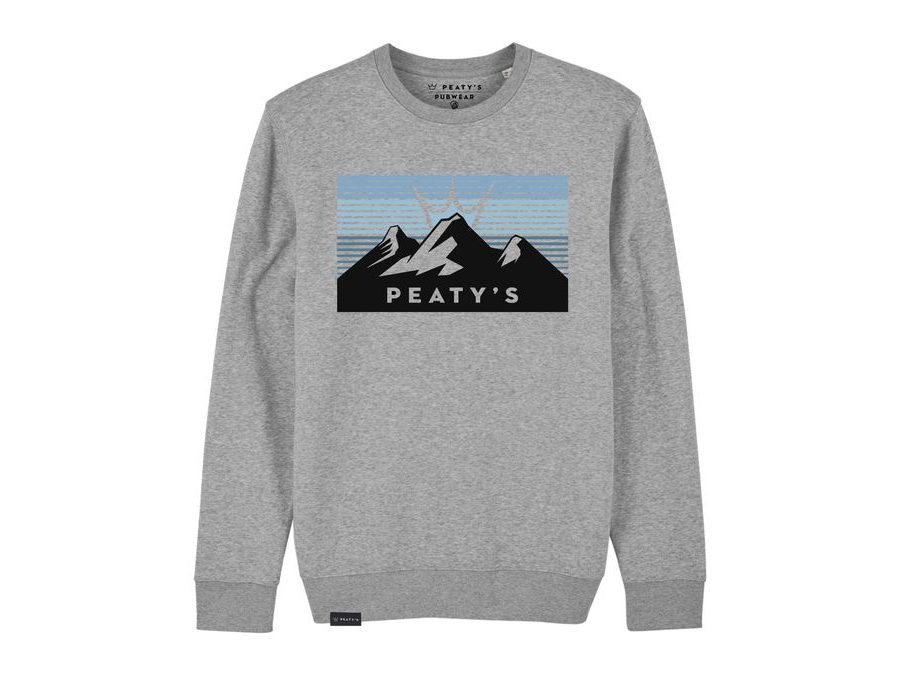 Mikina PEATY'S PUBWEAR CREW MIKINA - 3 PEAKS SUNRISE / HEATHER GREY