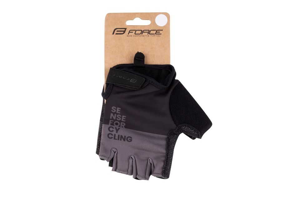 Letní krátkoprsté rukavice FORCE FINE, černo-šedé
