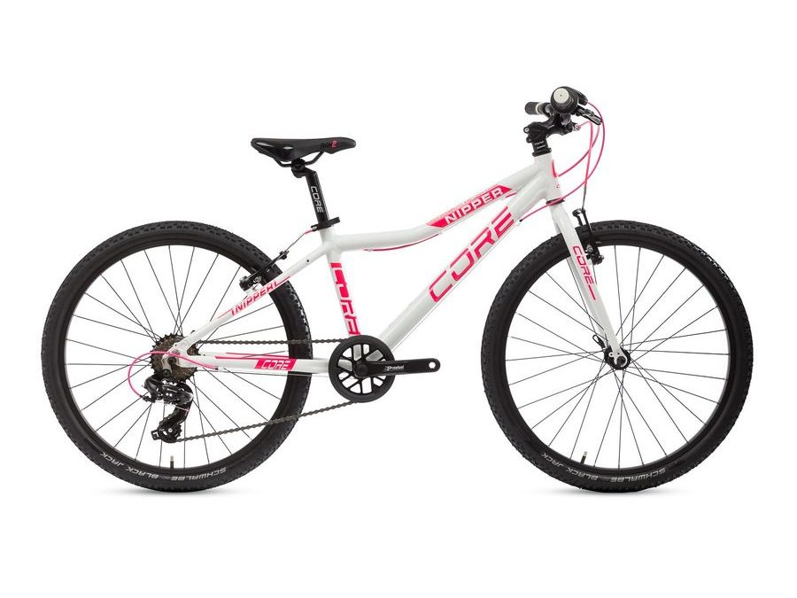 Dětské kolo Core Nipper 24", jednopřevodník, bílý lesk s růžovou 2025