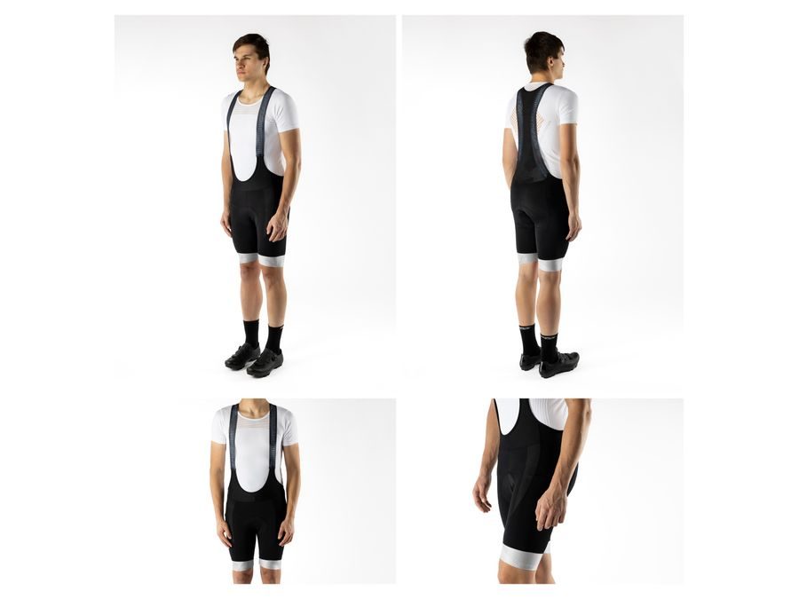 Pánské kraťasy se šráky a vložkou FORCE STRIPE, černo-bílé