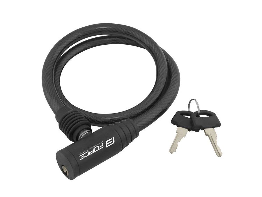 Zámek spirálový FORCE ECO bez držáku 80cm/12mm, černý