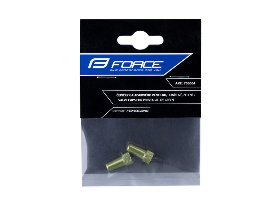 Čepičky galuskového ventilku, hliníkové, zelené