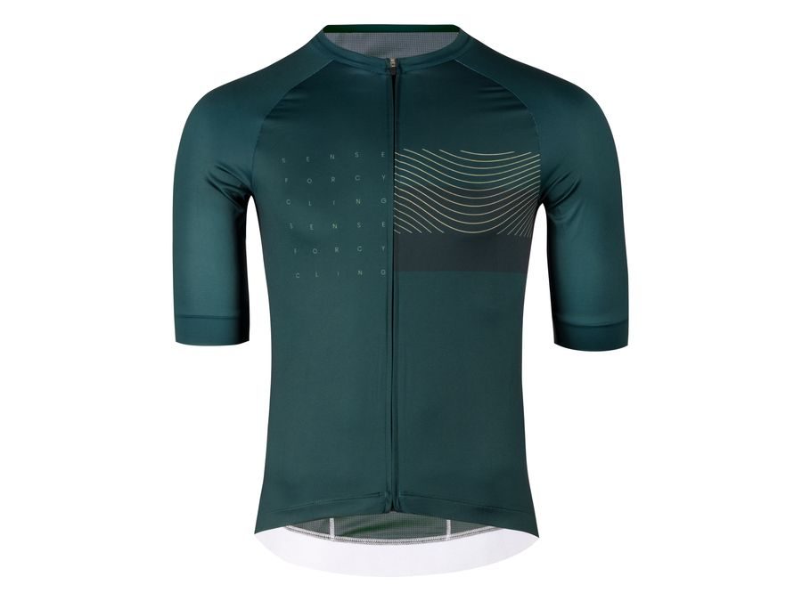 Pánský dres s krátkým rukávem FORCE SWAY, tmavě zelený