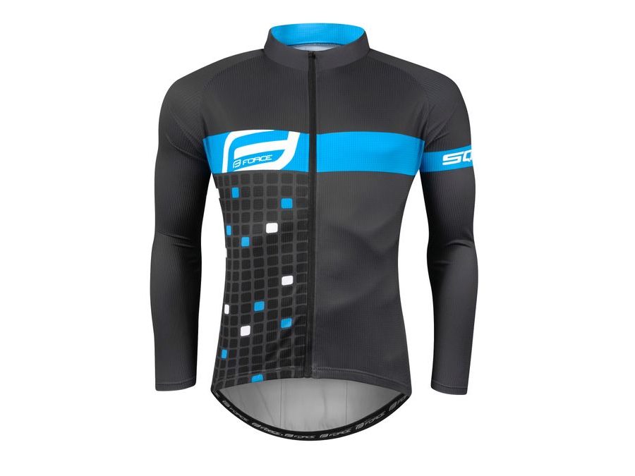 Dres s dlouhým rukávem FORCE SQUARE šedo-modrý