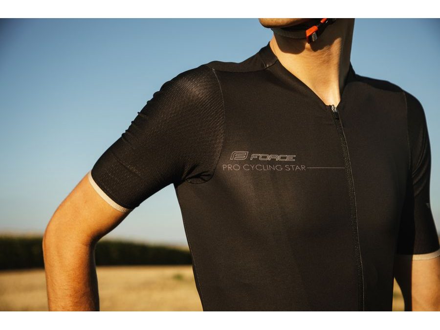 Pánský dres s krátkým rukávem FORCE GOLD, černo-zlatý