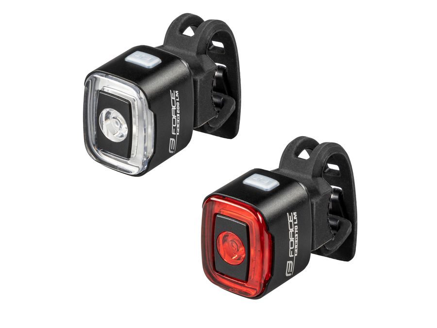 Sada blikaček FORCE FLEA 200 LM, USB přední+zadní