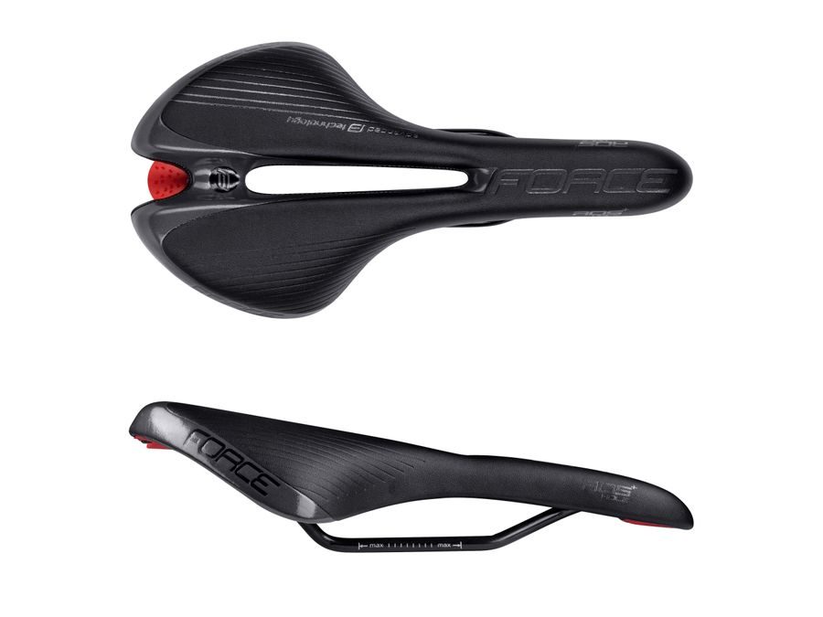 Sportovní sedlo FORCE ROS HOLE+, černo-šedé