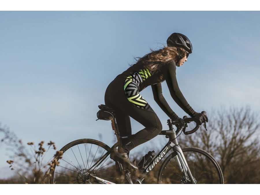 Pánský dres s dlouhým rukávem FORCE SPIKE, černo-fluo