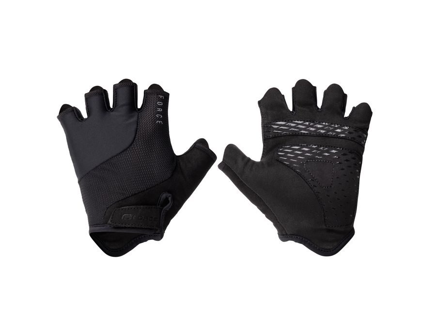 Letní krátkoprsté rukavice FORCE LAND, černé